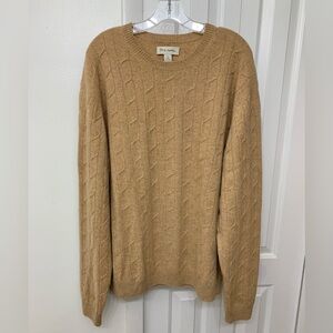 John W. Nordstrom Men's Camel Cable Knit Sweater